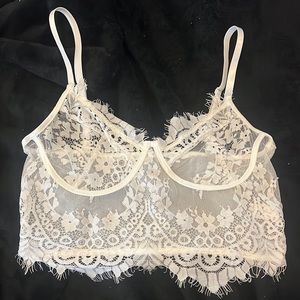 white lace crop top